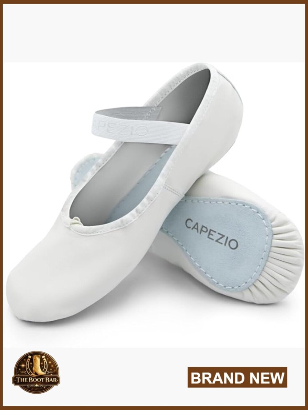 Soft Leather Ballet Flats with Full Sole, Pre-Attached Elastics, Daisy Print